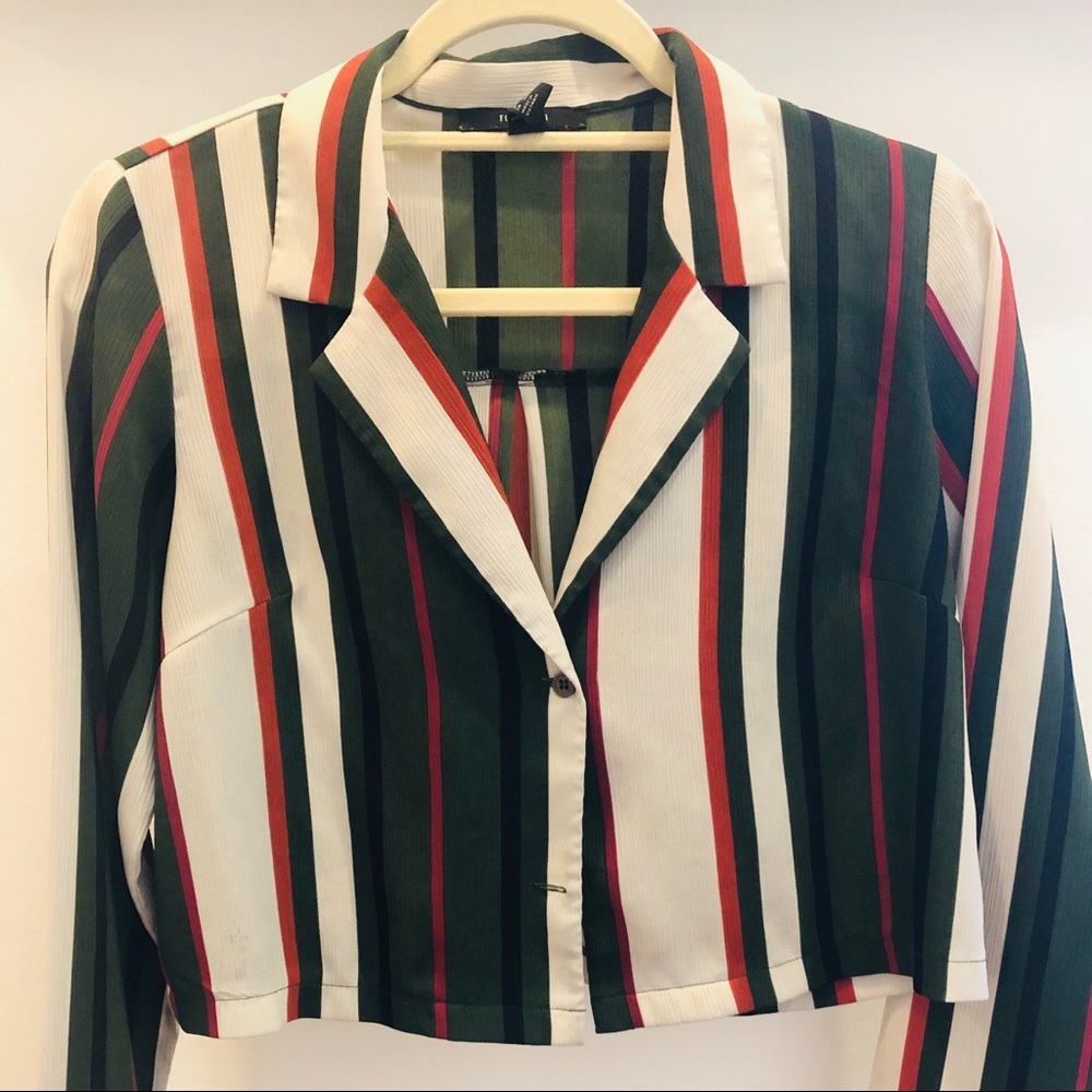 Striped Cropped Blouse